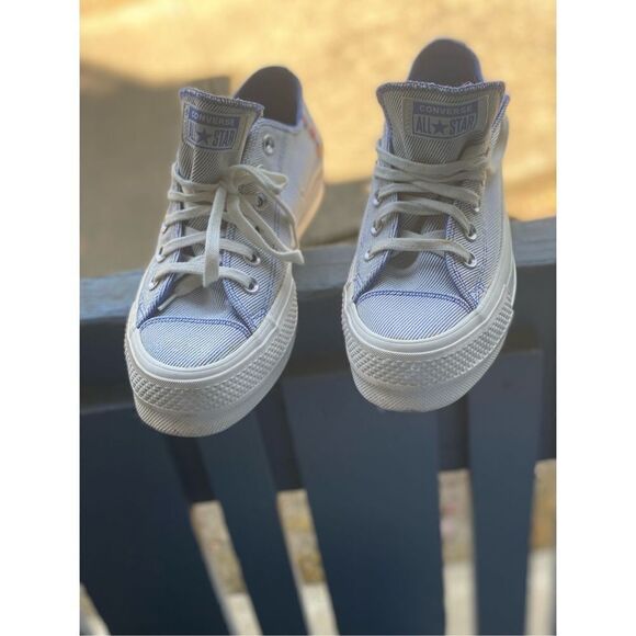 CONVERSE Women’s CTAS LIFT OX OZONE BLUE RAINBOW 564993C Sz 6.5 US - Picture 10 of 11